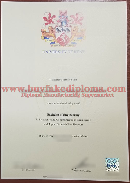 University of Kent diploma certificate