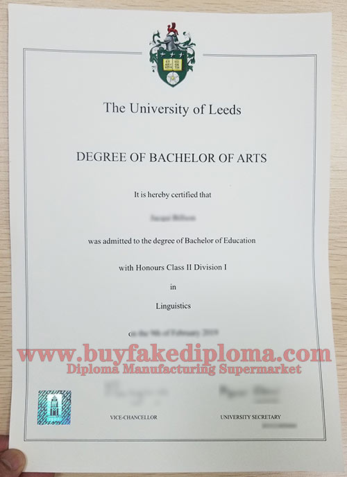 University of Leeds degree certificate