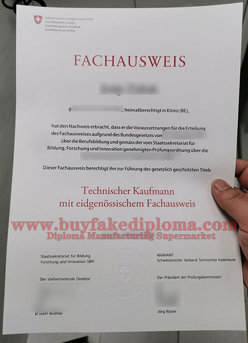 Fachausweis Certificate