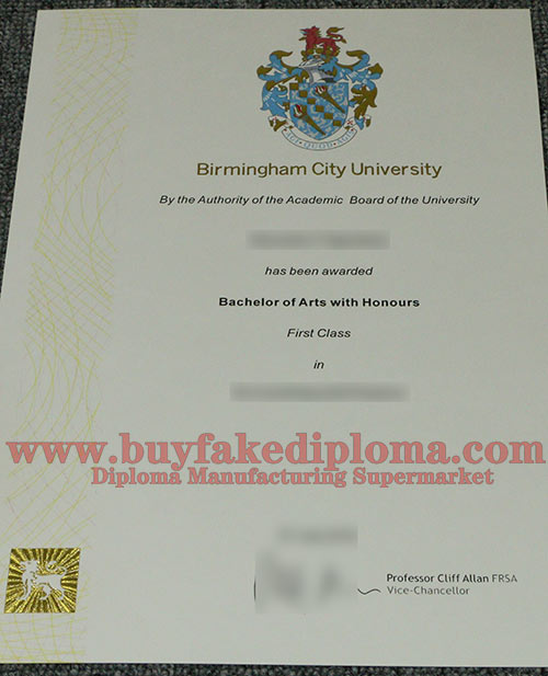 birmingham city university(BCU) diploma certificate