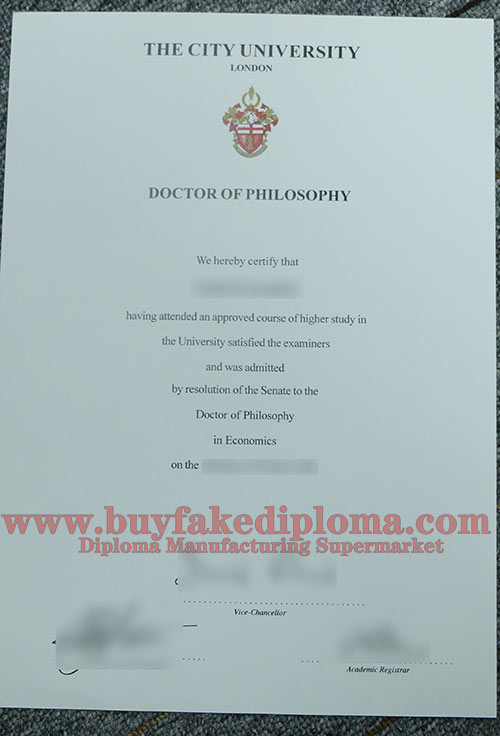 City University London Degree Certificate