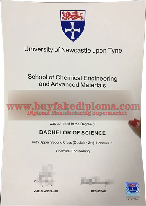 Newcastle University diploma certificate