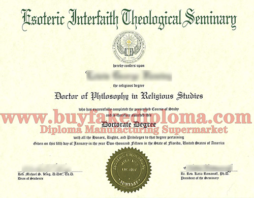 Buy Religious degree certificate