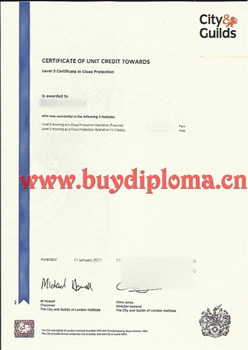 City Guilds certificate 2007 sample