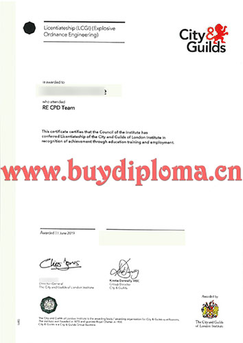 City Guilds certificate 2019 sample