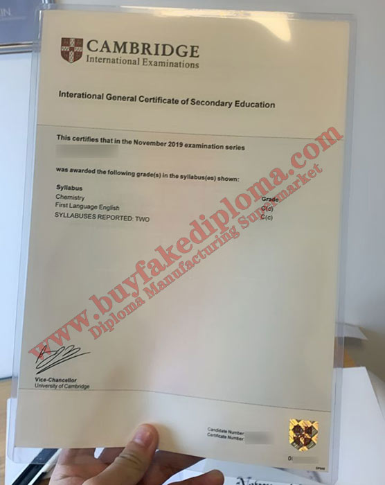 IGCSE fake Certificate Sample