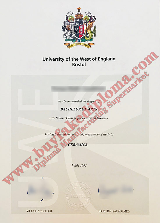 UWE Diploma certificate