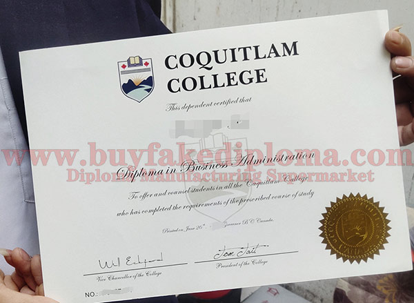 Fake Coquitlam College Certificate