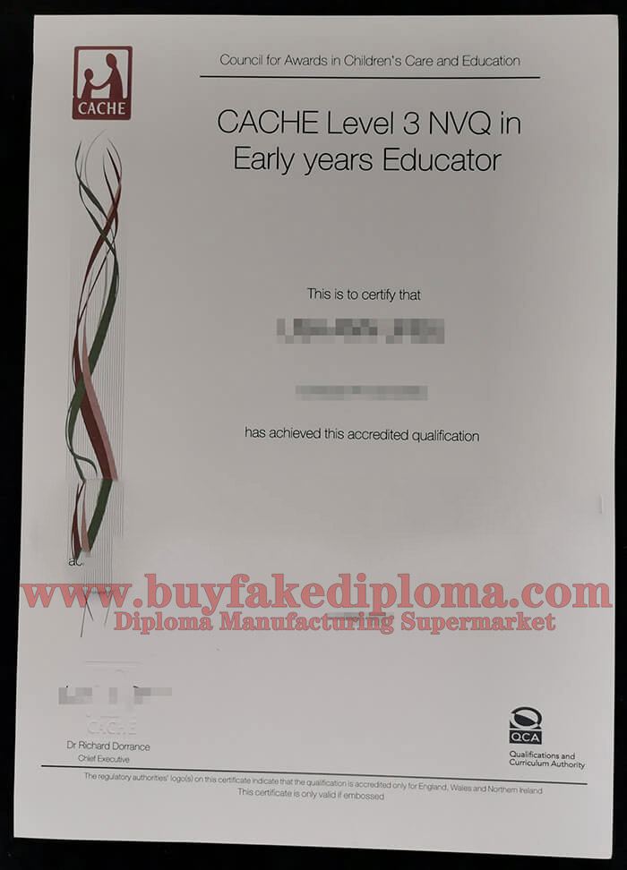 Fake NVQ level 3 certificate