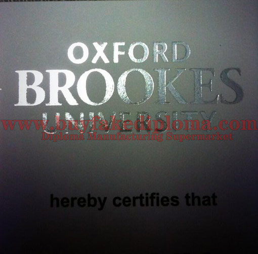 Oxford Brookes University Fake Certificate