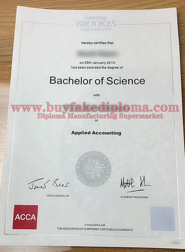 Oxford Brookes University Fake Certificate