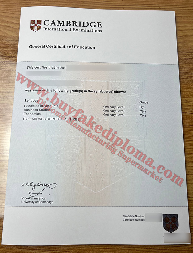 GCE Fake certificate