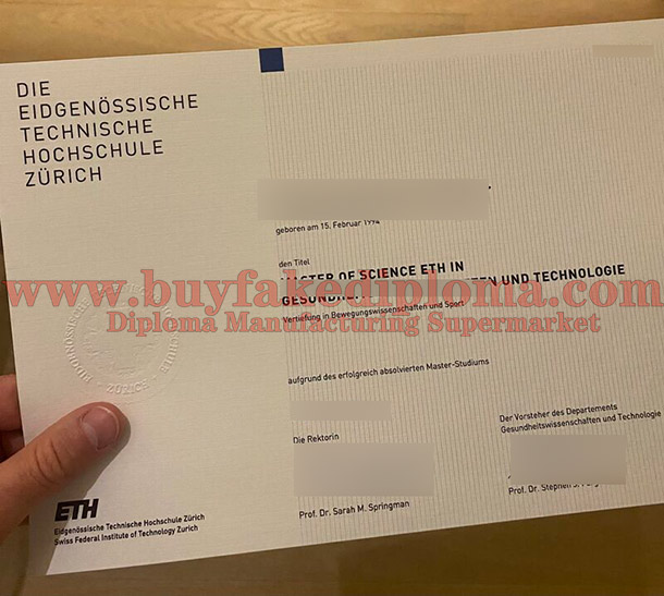 ETH Zurich Fake Degree Certificate