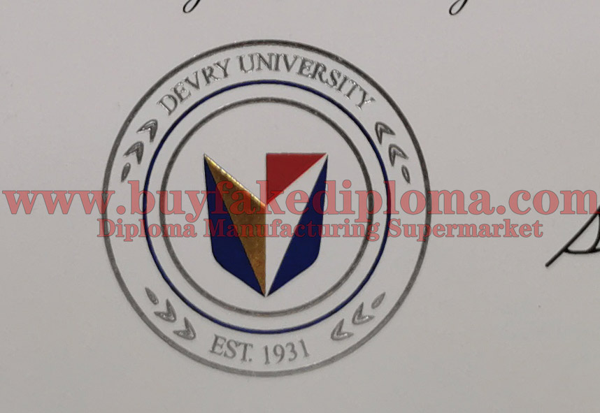fake DeVry University certificates