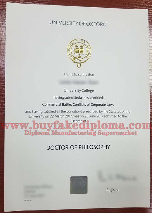fake University of Oxford certificates