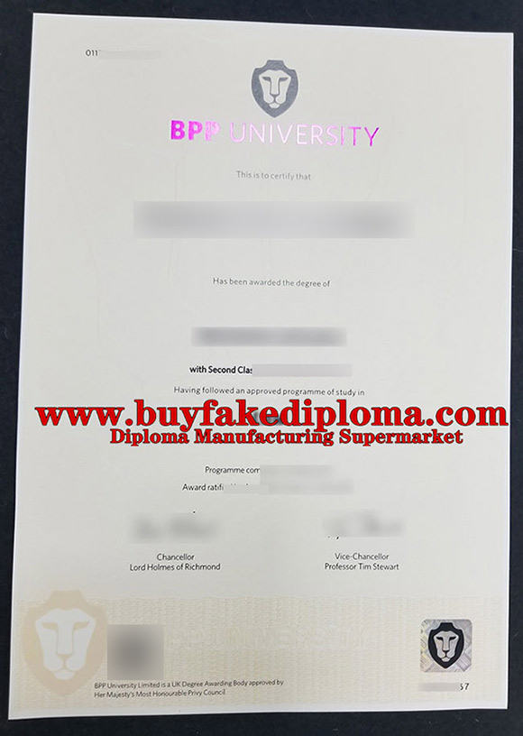 Fake BPP University degree
