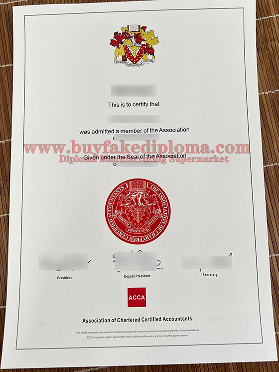 ACCA Fake certificate