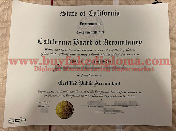 fake Texas CPA certificate