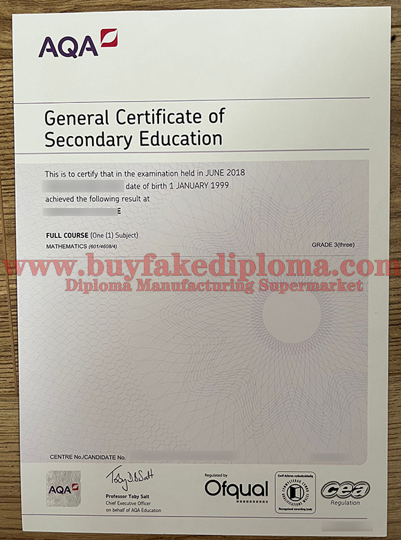 gcse fake certificates