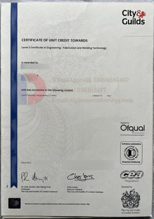 City an guilds Level 2 in welding Certificate
