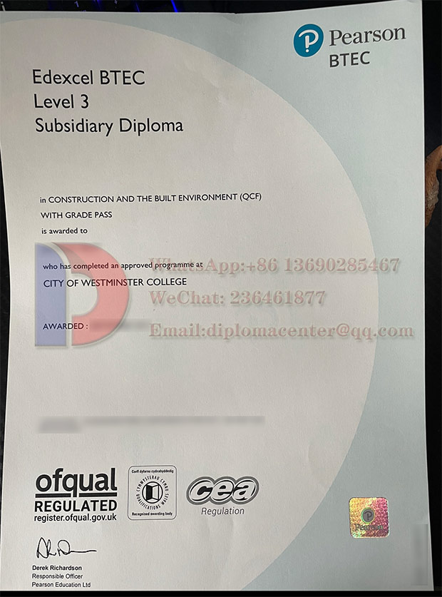 Pearson Edexce BTEC Certificates