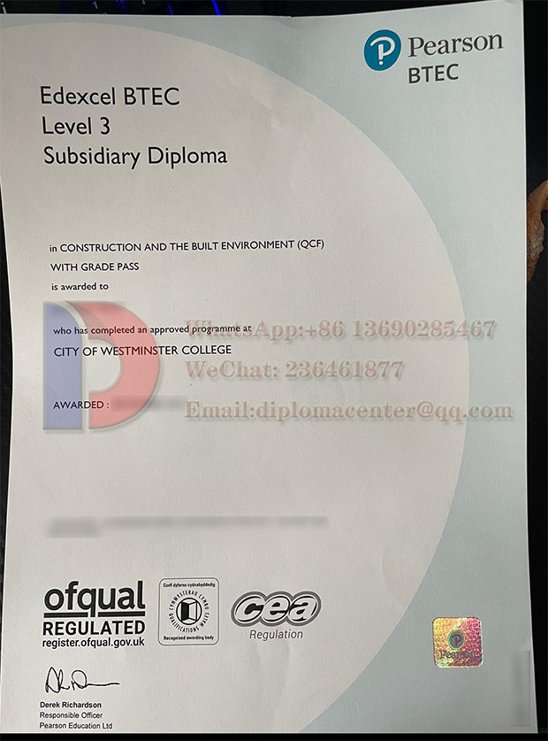 BTEC Level 3 certificate