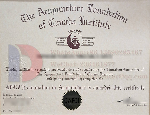 the acupuncture university of canada institute Certificate