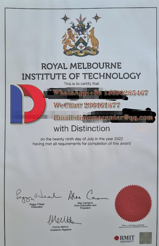 RMIT University certificate 2022 version