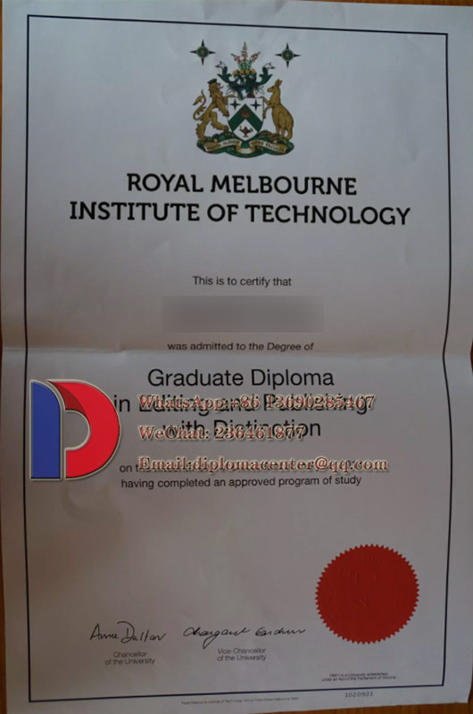 RMIT University certificate 2010 version