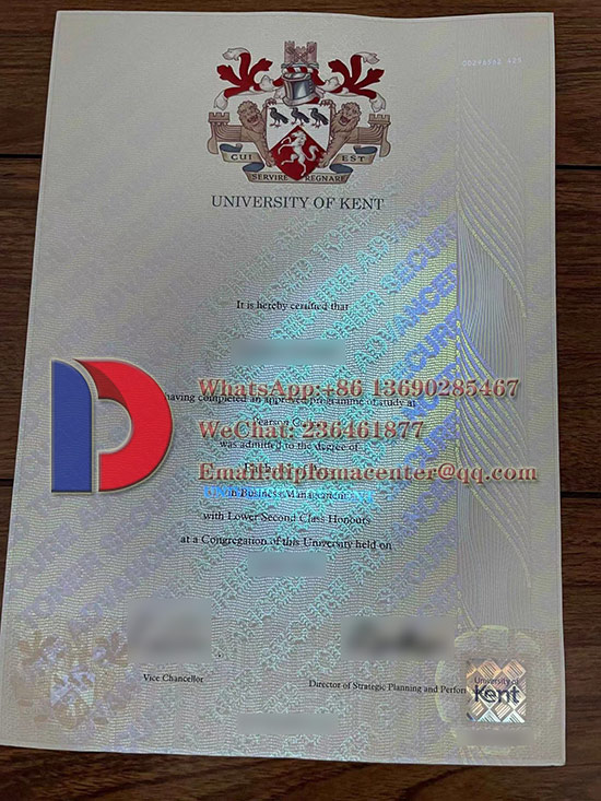 University of Kent diploma certificate