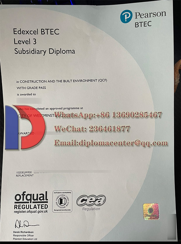Edexcel BTEC Level 3 Diploma Certificate