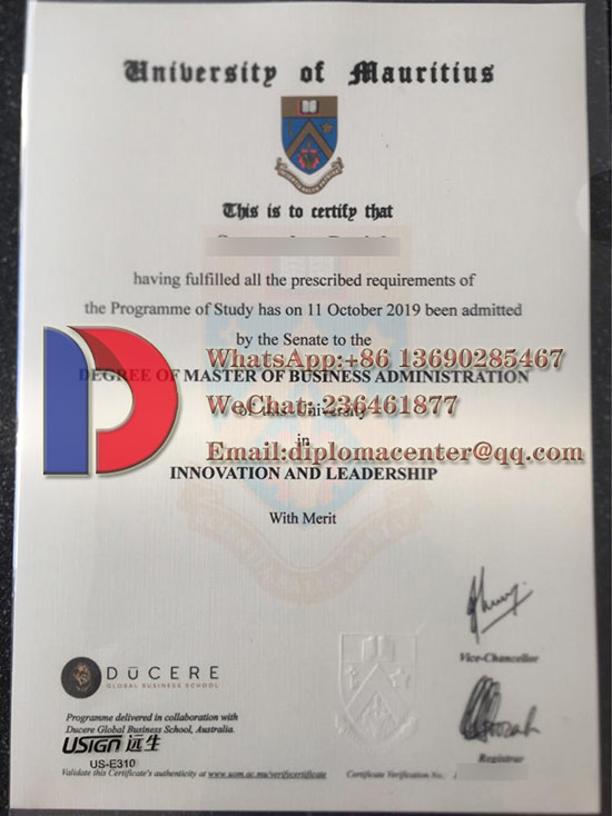University of Mauritius diplomas