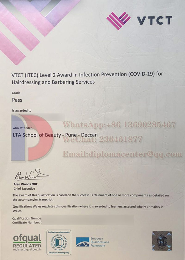 VTCT (ITEC) Level 2 Award in Infection Prevention (COVID-19) for Hairdressing and Barbering Services