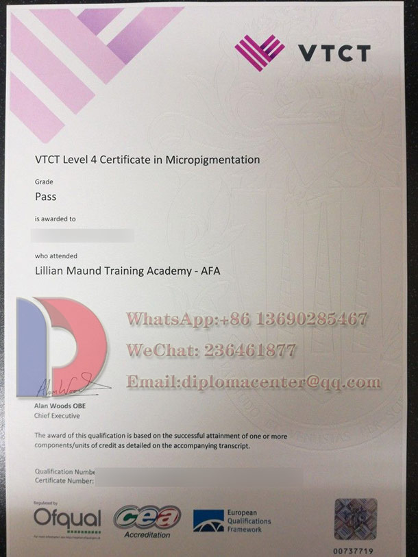 VTCT Level 4 Certificate in Micropigmentation