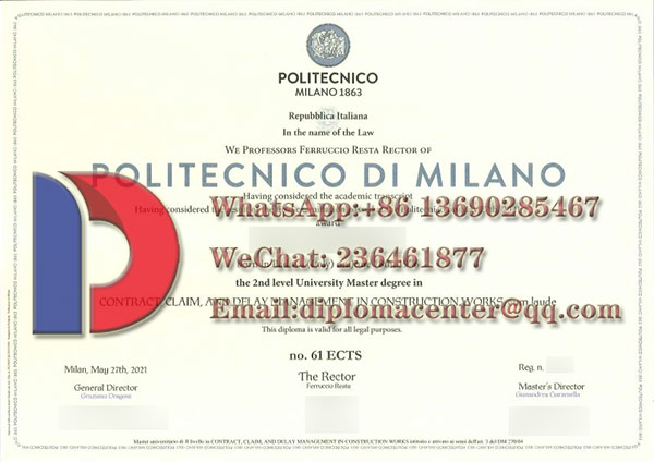 Polytechnic University of Milan Certificates