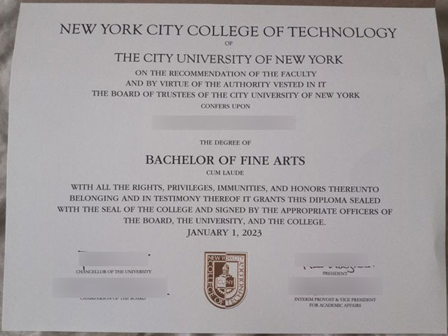 Bachelor of Fine Arts from New York City College of Technology,2023
