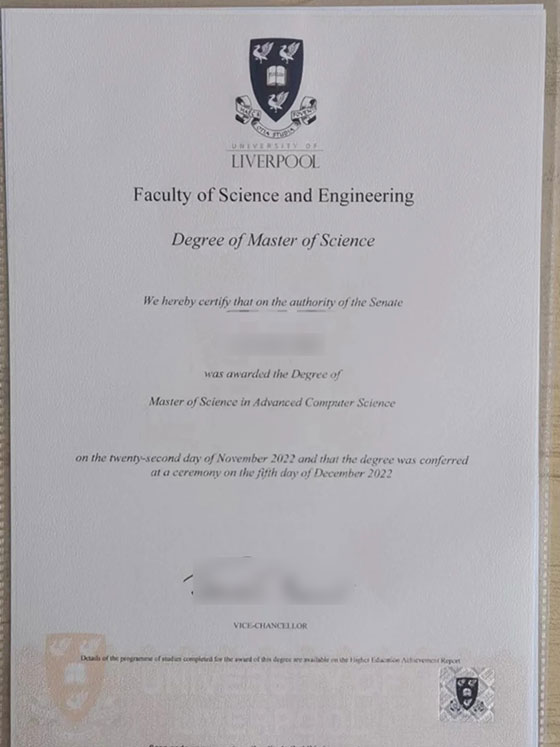 Sample of the 2022 MSC from the University of Liverpool