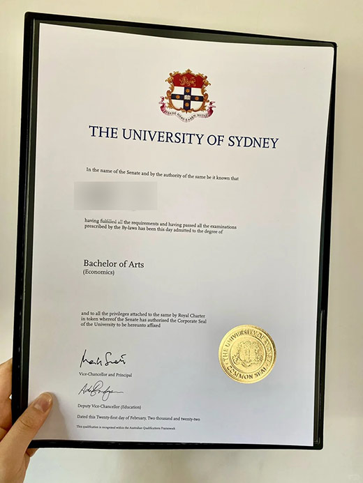 Bachelor of Arts sample at the University of Sydney