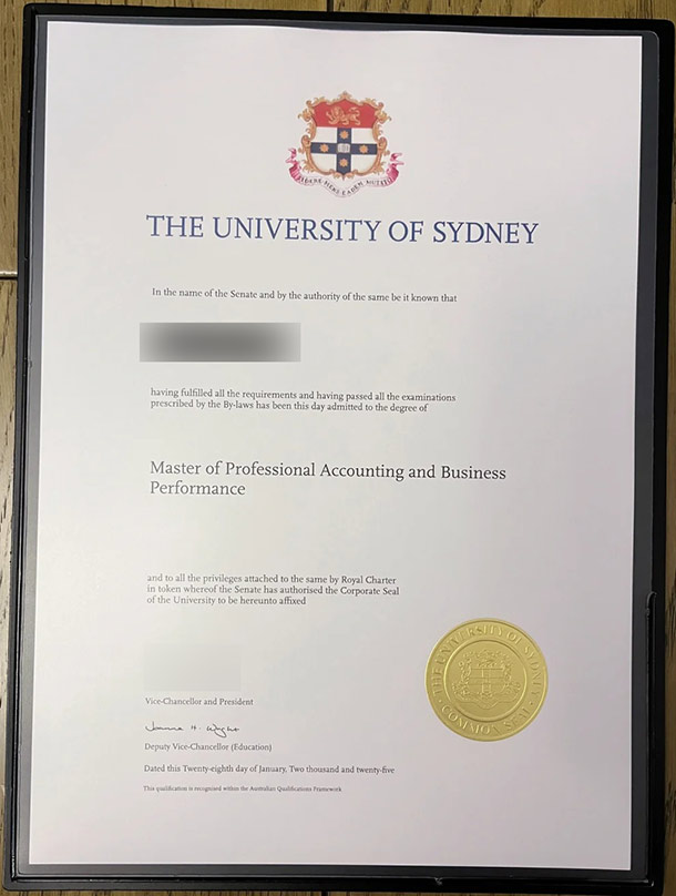 Master of Professional Accounting and Business Performance, University of Sydney
