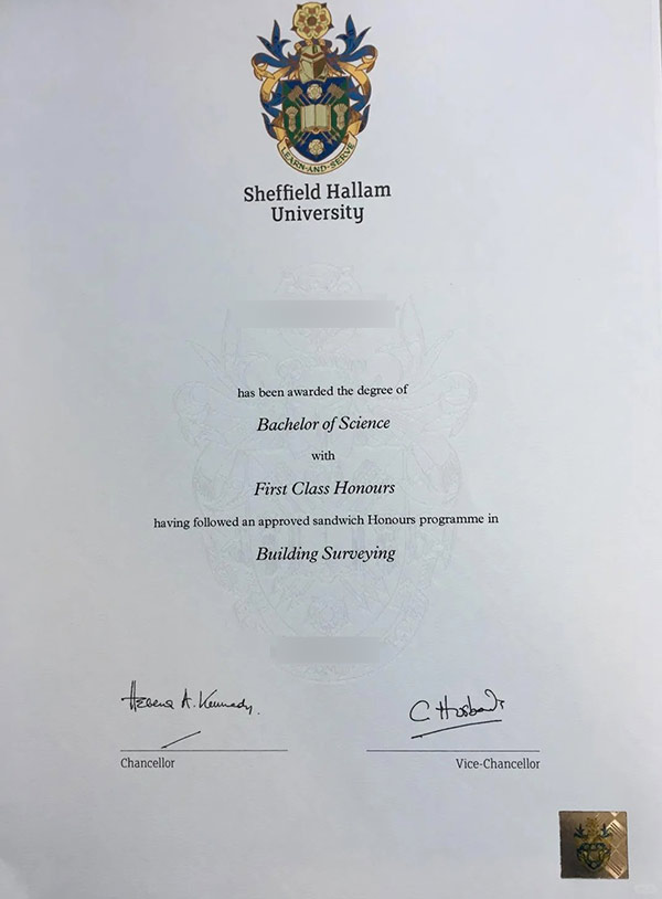 Bachelor of Science from Sheffield Hallam