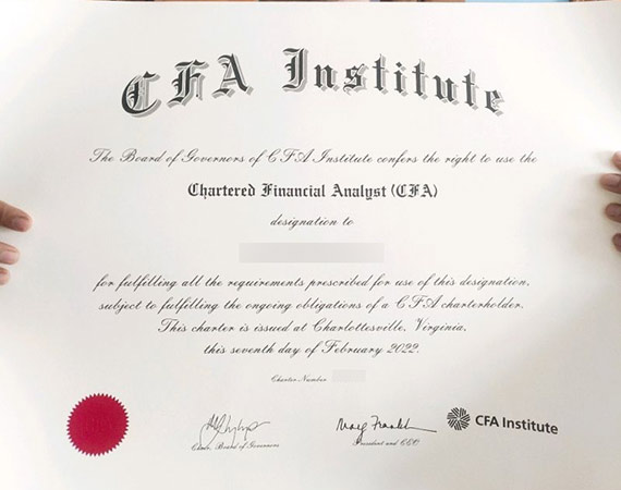Sample of 2022 CFA certificate