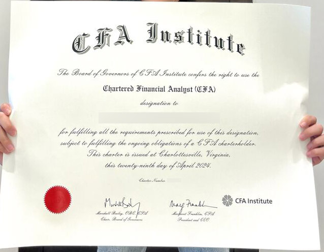 Samples of 2024 CFA certificate