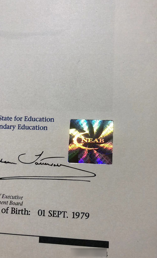 1996 version of GCSE certificates