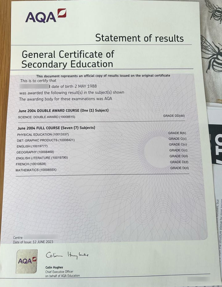 Gcse Template Certificate