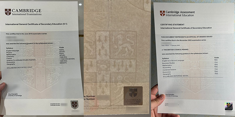 IGCSE Certificate Samples