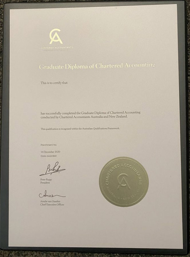 2020 CA diploma certificate