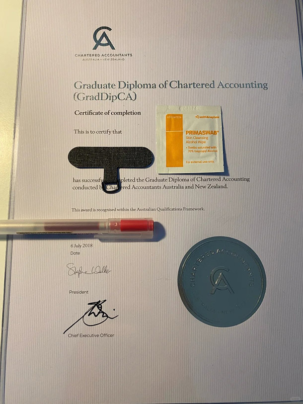 2018 CA diploma certificate
