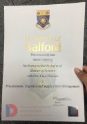 2017-1018 University of Salford Degree Certificate sample