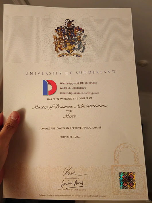 Sample of Sunderland University's 2023 diploma