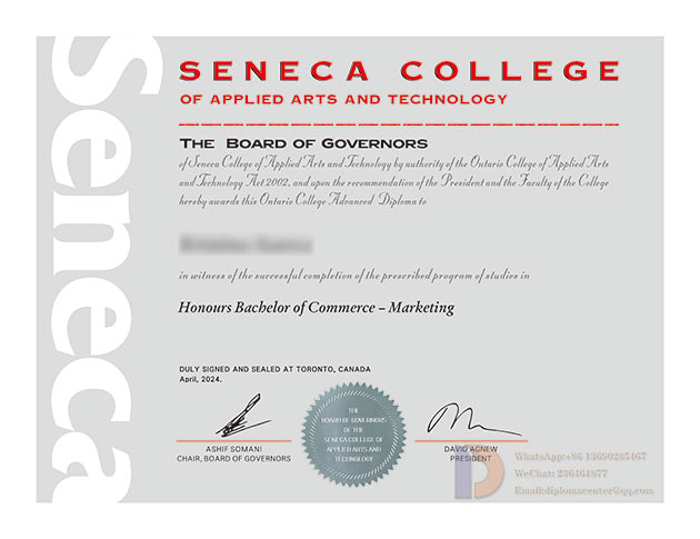 Certificate Sample of Seneca College of Applied Arts and Technology in 2024